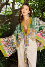 Free Spirit Boho Tie Front Wrap w/ Armholes Kimono