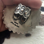 Handcrafted Sterling Silver & Turquoise Ring Size 7 Signed