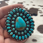 Handcrafted Sterling Silver & Turquoise Ring Size 8 Signed
