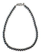 Handcrafted 8mm Sterling Silver Pearl Style Beaded Necklace