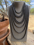 Handcrafted 8mm Sterling Silver Pearl Style Beaded Necklace