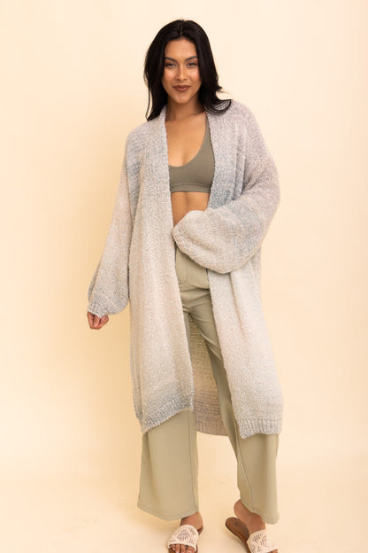 Lounge Around Longline Ombre Cardigan Ponchos One Size /