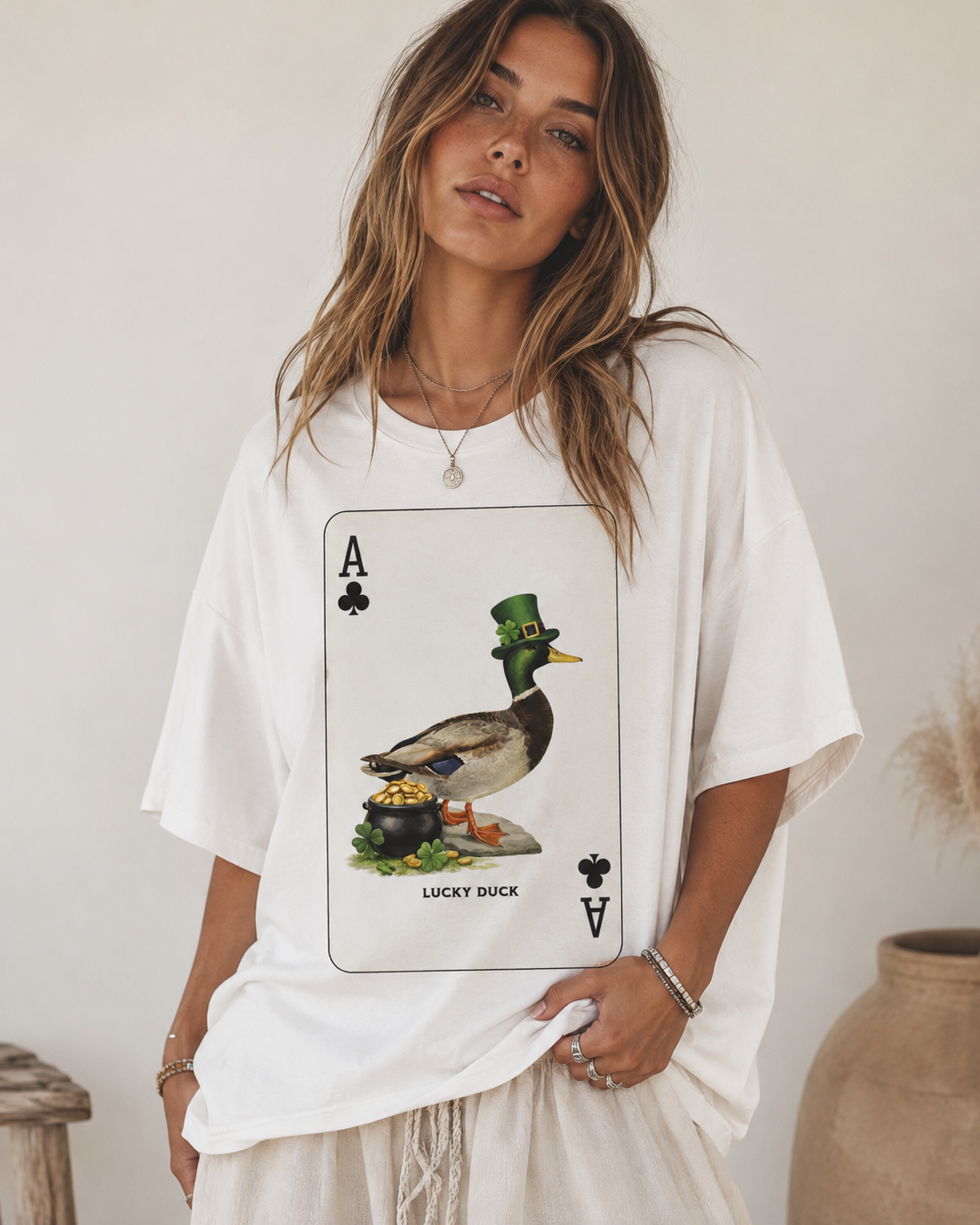 Lucky Duck Crystal Graphic Tee