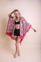 Moroccan Touch Tapestry Kimono One Size / Red