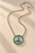 PiPPY Turquoise Peace Charm Stone Necklace