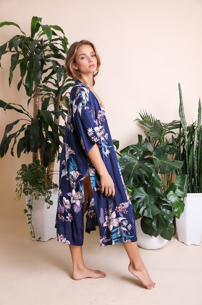 Tropical Blossoms Kimono Wrap