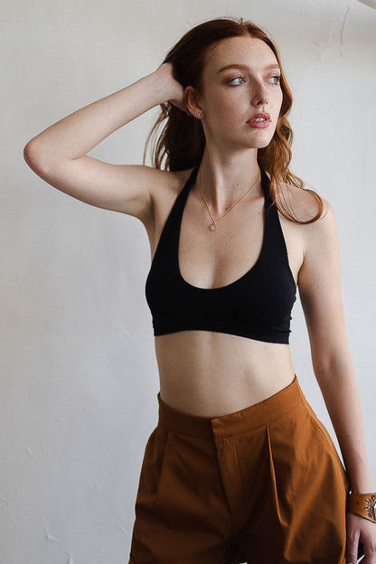 Solid Halter Bralette XS/S / Black
