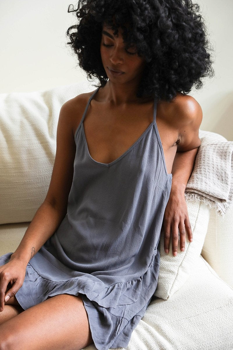 Tattoo Back Ruffled Slip