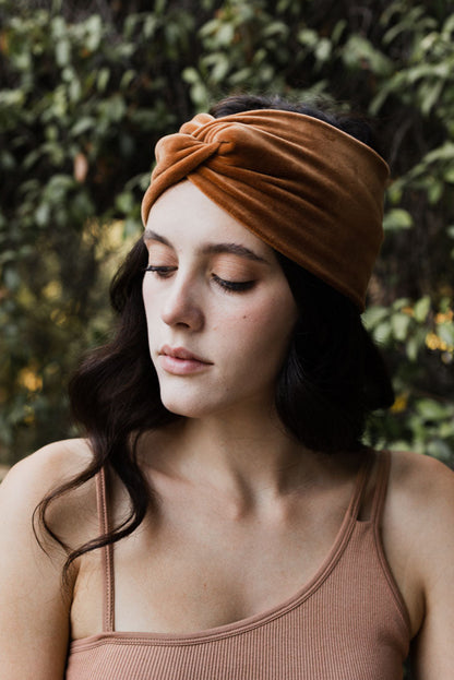 Twisted Velvet Headwrap Hats & Hair Chestnut