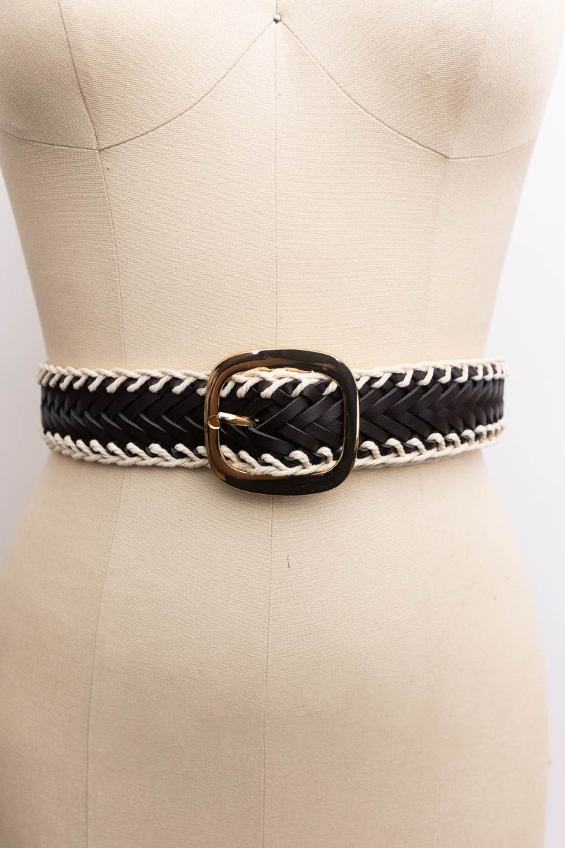 Crochet Trim Braided Belt