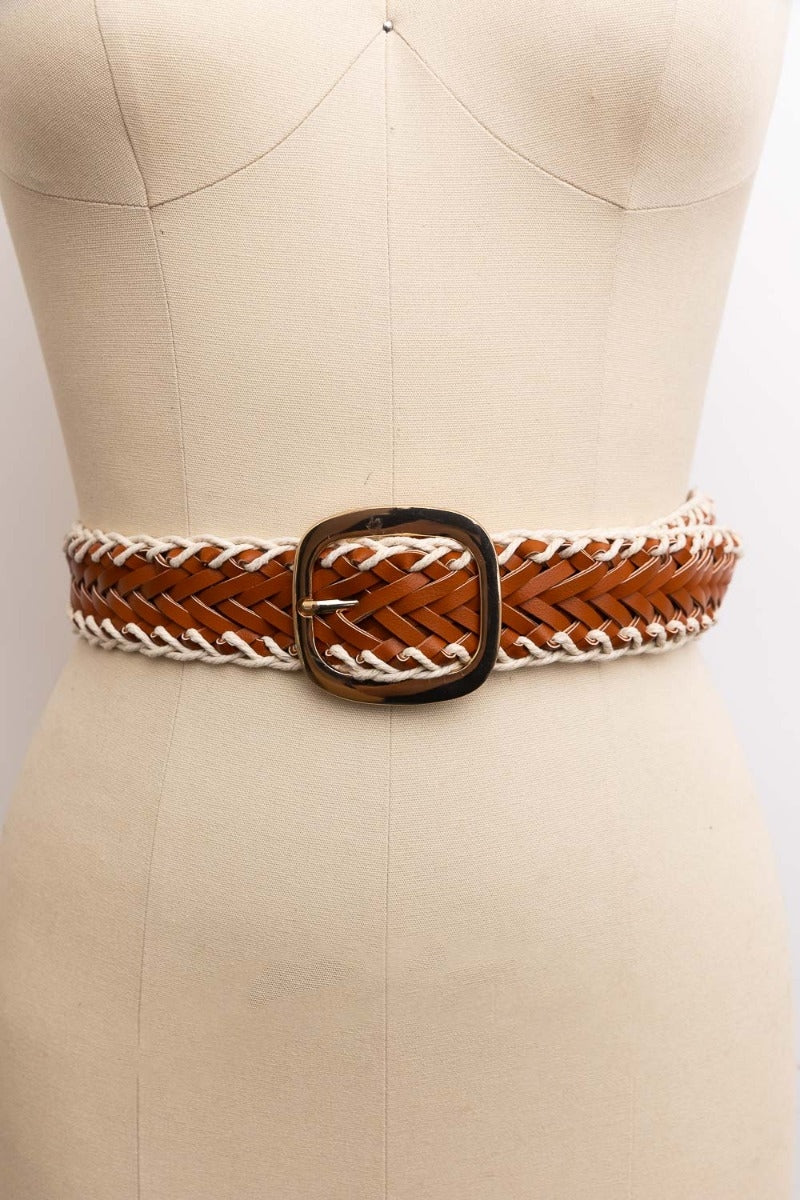 Crochet Trim Braided Belt