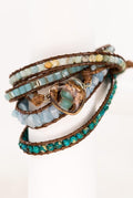 Loving Heart Beaded Wrap Cuff Bracelet - Liv Rocks Energy Healing Crystals Shop, Gems + Wholesale Sage