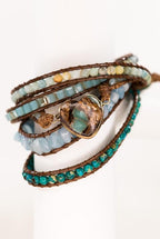 Loving Heart Beaded Wrap Cuff Bracelet - Liv Rocks Energy Healing Crystals Shop, Gems + Wholesale Sage