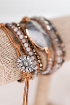 Beaded Wrap Boho Leather Bracelets - Heart - Liv Rocks Energy Healing Crystals Shop, Gems + Wholesale Sage