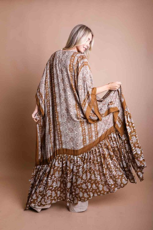 Paisley Tapestry Free Flow Boho Duster Kimono