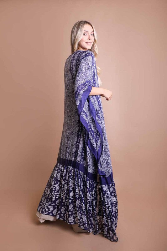 Paisley Tapestry Free Flow Boho Duster Kimono