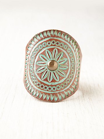 Grecian Leather Patina Cuff Bracelet