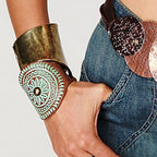 Grecian Leather Patina Cuff Bracelet