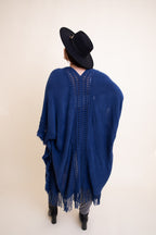 Cozy Soft Open Work Frayed Bohemian Ruana