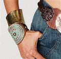 Grecian Leather Patina Cuff Bracelet