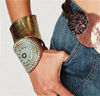 Grecian Leather Patina Cuff Bracelet