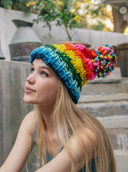 The ORIGINAL Chunky Rainbow Beanie